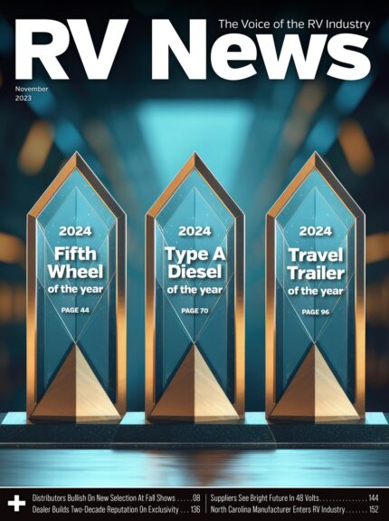 The November 2023 cover of the digital edition of RV News magazine