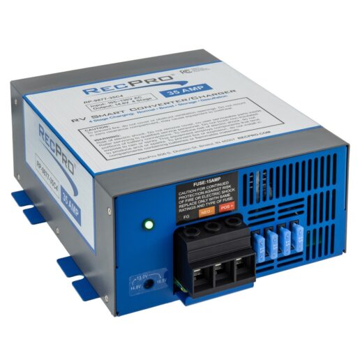 A picture of RecPro's new RV smart converter.
