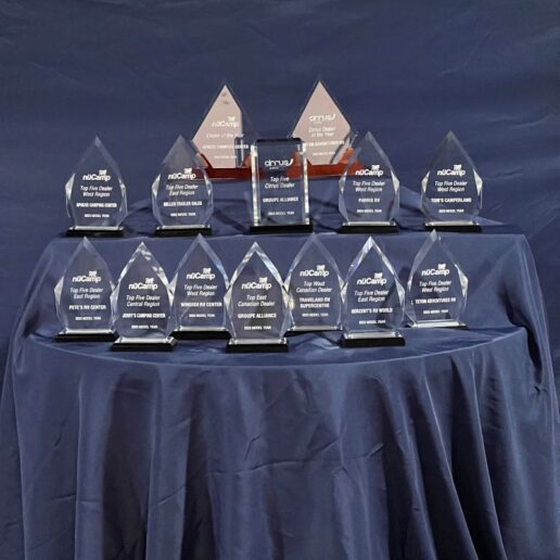 A picture of the 2023 nuCamp top dealers awards.