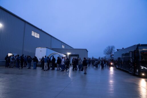 A picture of MASTERS training participants arriving at the Jayco campus.