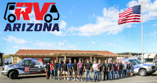 A picture of RV Arizona building and staff.
