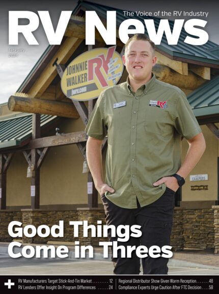 The February 2024 cover of the digital edition of RV News magazine