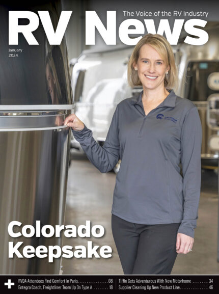 The January 2024 cover of the digital edition of RV News magazine