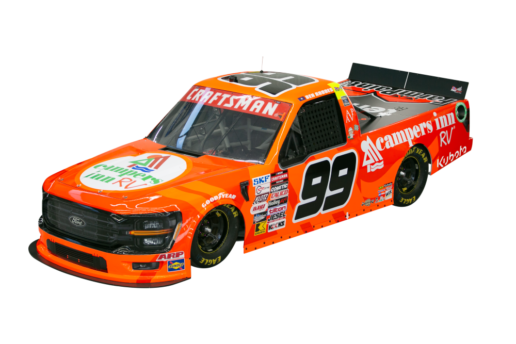 A picture of the Campers Inn NASCAR vehicle.