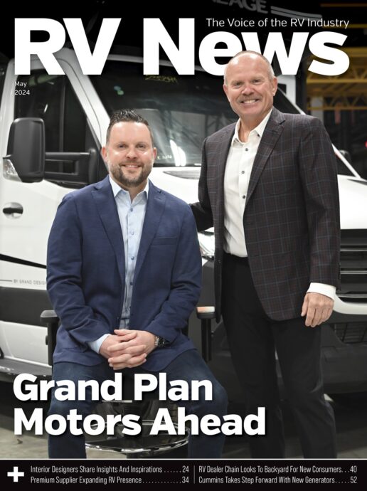 The May 2024 cover of the digital edition of RV News magazine