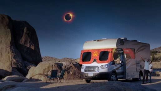 A picture of Go RVing's RV-Clipse glasses, the association's April Fools' joke.