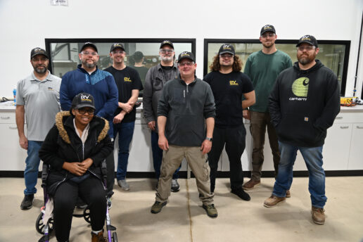 A picture of Level 2 trainees gathered in Elkhart, Indiana, Feb. 26 for in-person technician training at the RV Technical Institute.