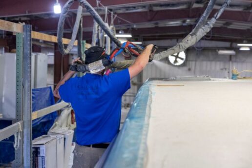 A photo of FlexArmor's spray on roof coating process.