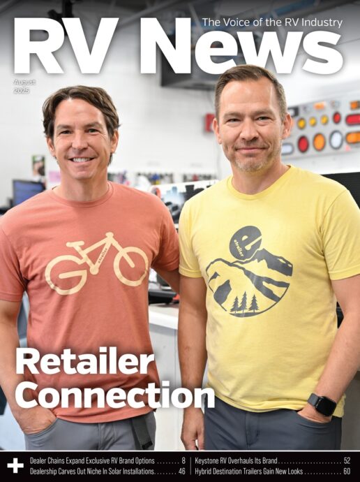 The August 2025 cover of the digital edition of RV News magazine