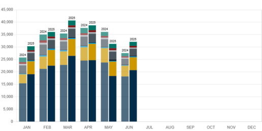 Graph showing RV sales for 2025.