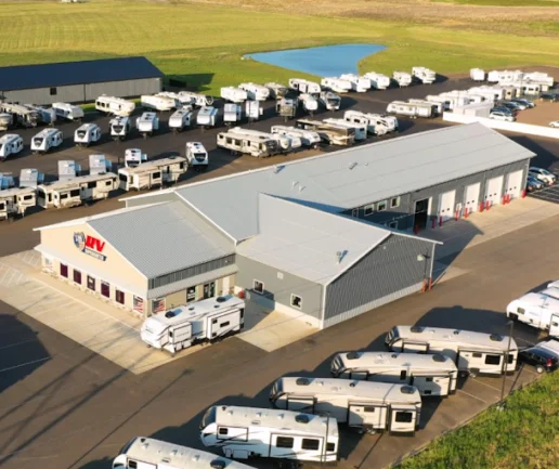 An aerial photo of Bish's RV of Sioux Falls, South Dakota.