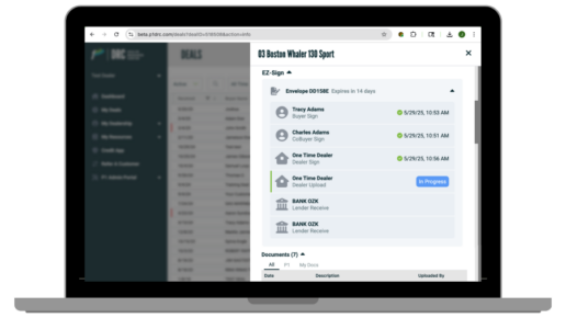 A photo of Priority One's platform for digital signatures.