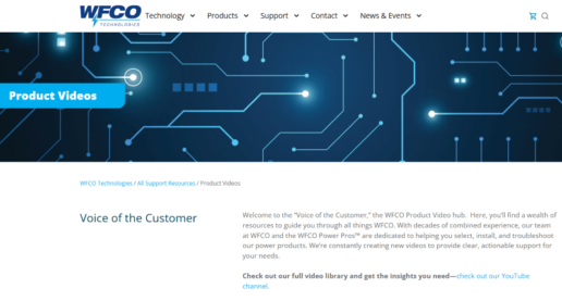 A screenshot from WFCO Technologies' Voice of the Consumer platform.