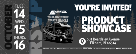 A graphic for Airxcel's New Product Showcase.