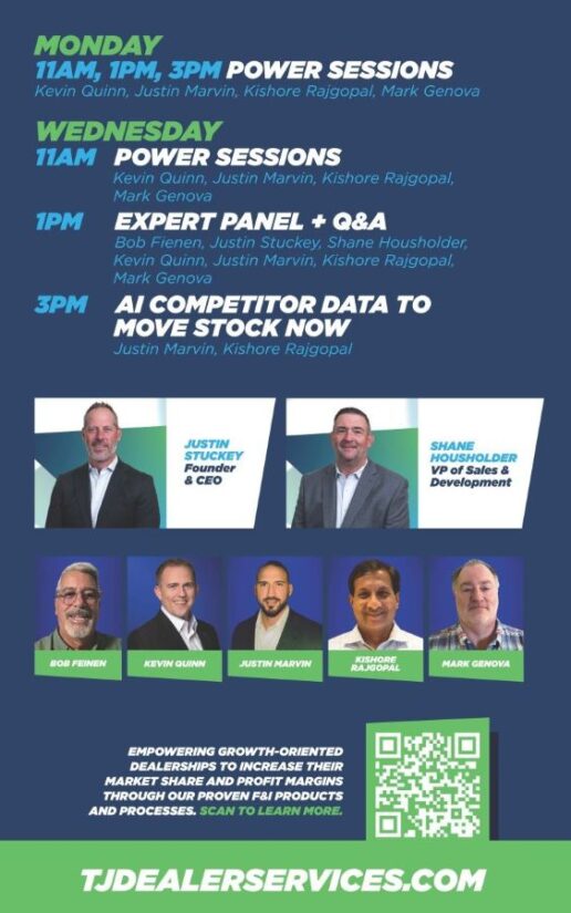 A graphic showing the schedule for educational sessions during the RV Hall of Fame Suppliers Show.