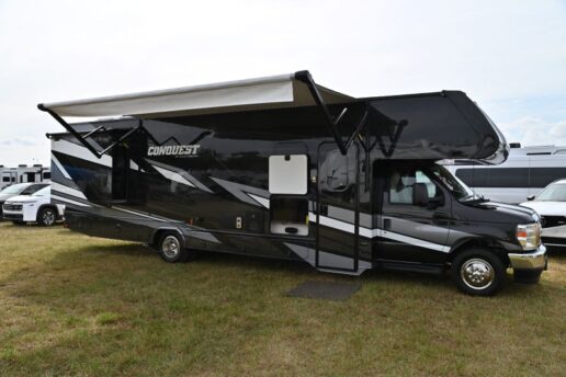 An exterior shot of the Gulf Stream Coach Conquest Founder's Edition motorhome.