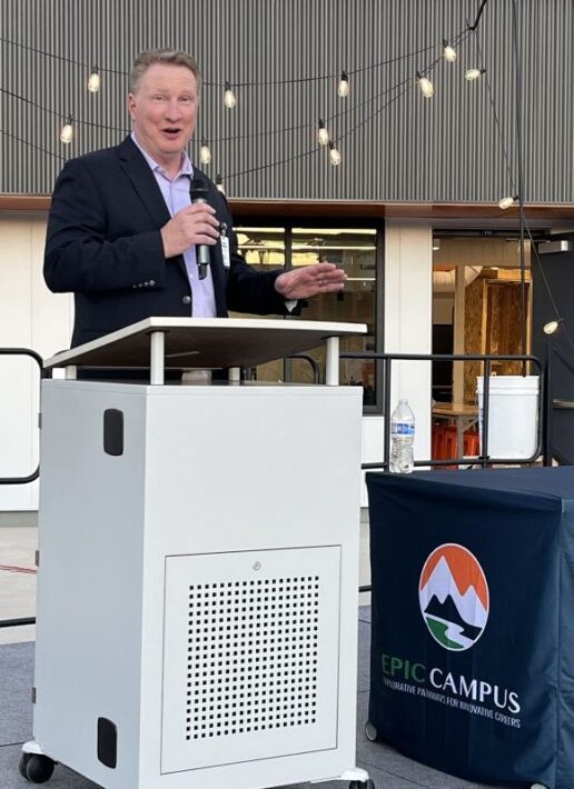 A photo of RVTI Executive Director Curt Hemmeler giving a speech.