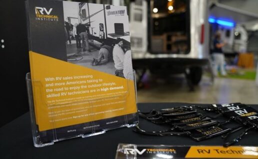 A photo of RVTI's promotional booth.