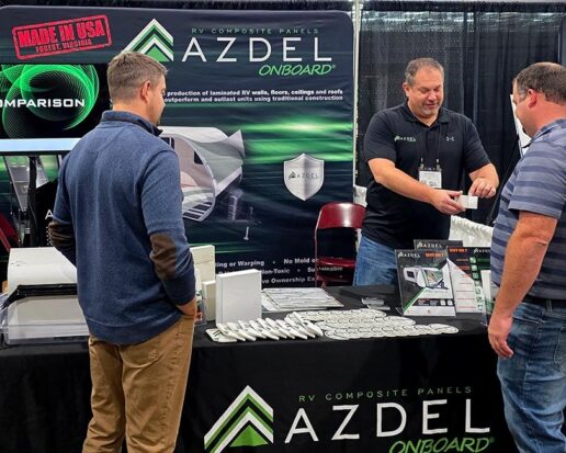 A photo of the Azdel booth at the RV Component Expo.