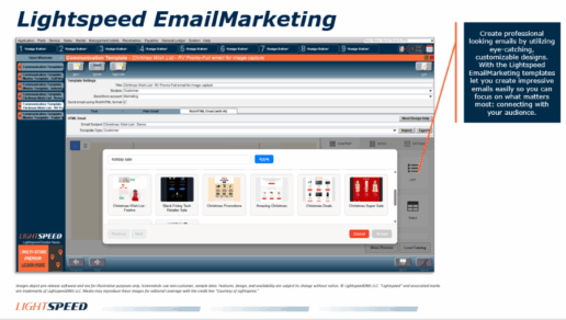 A photo of Lightspeed's email marketing dashboard.