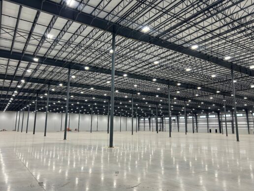 An interior photo of Dometic's new distribution center in Bristol, Indiana.