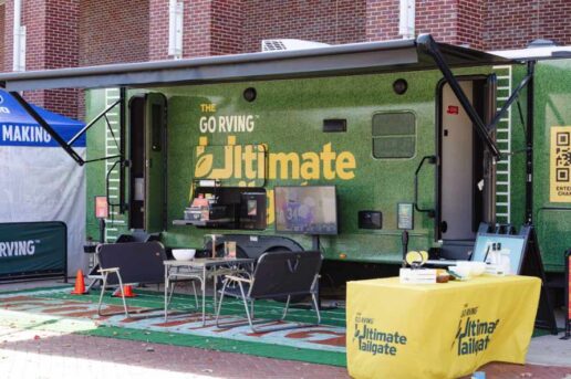 A photo of Go RVing’s Ultimate RV Tailgate setup.