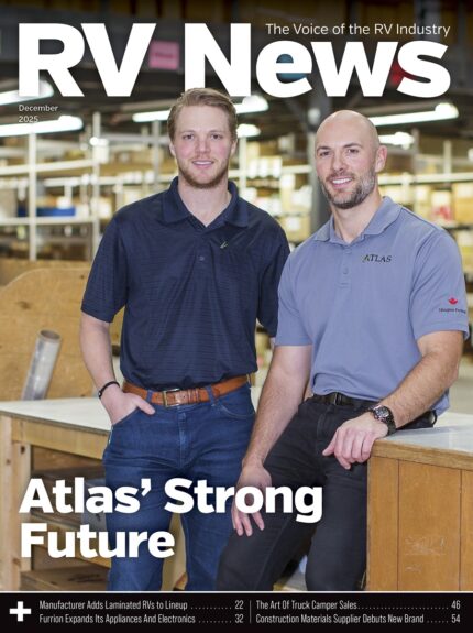 The December 2025 cover of the digital edition of RV News magazine.