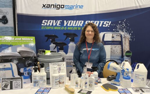A photo of Xanigo Marine's booth at the Keller Marine & RV Accessory Show.