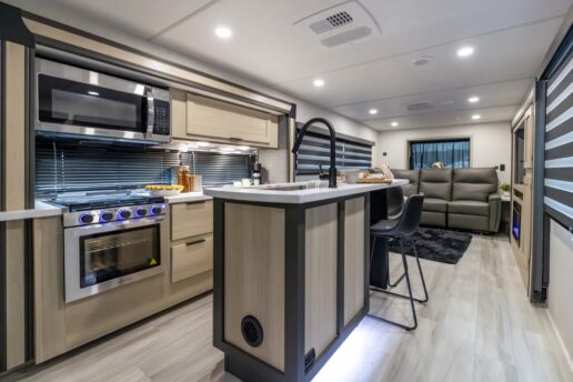 An interior photo of the Cardinal 37PUB fifth wheel.