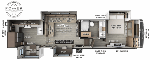 The floorplan for the Flagstaff Classic 404CRK.