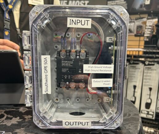 A photo of Southwire's GMI prototype on display at the 2025 Keller Marine and RV Show.