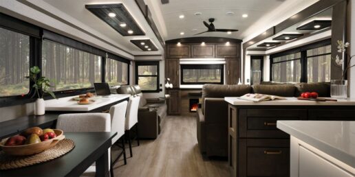An interior photo of the Heartland Bighorn 38RE.