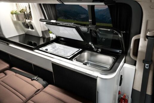 A photo of the interior of the Hyundai Staria Camper.