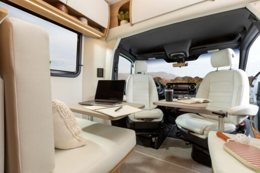An interior photo of the Leisure Travel Vans Unity TBX.