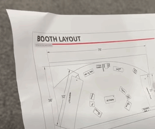 A picture of Lippert's booth layout from the 2026 Florida RV SuperShow.