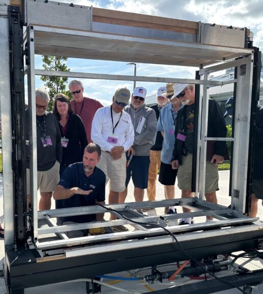 A photo of students being instructed at the Newmar Academy at North Trail RV in Florida.