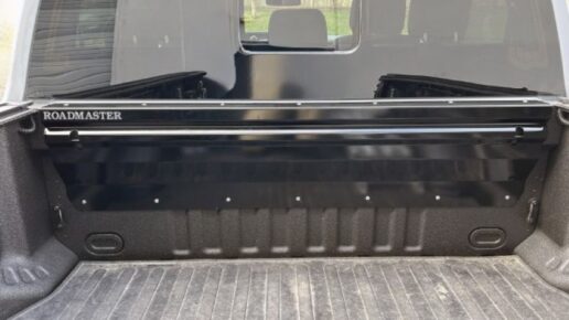A photo of Roadmaster's new patented Front Bed Protector installed in a pickup truck.