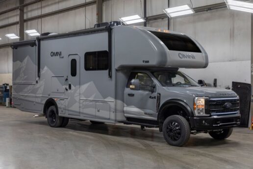 An exterior photo of the Thor Motor Coach Omni Trail X32 motorhome.