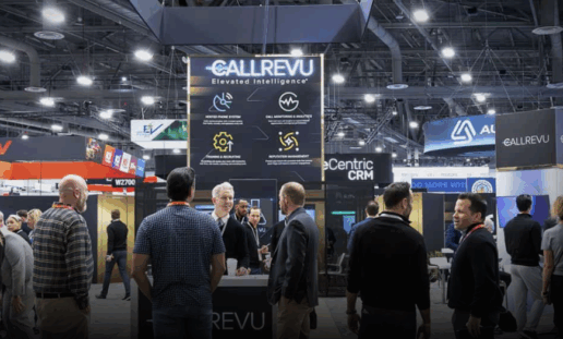 A photo of CallRevu's booth at a convention.