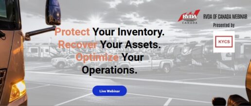 A digital flyer for an RVDA of Canada webinar that focuses on dealership security in Feb. 2026.