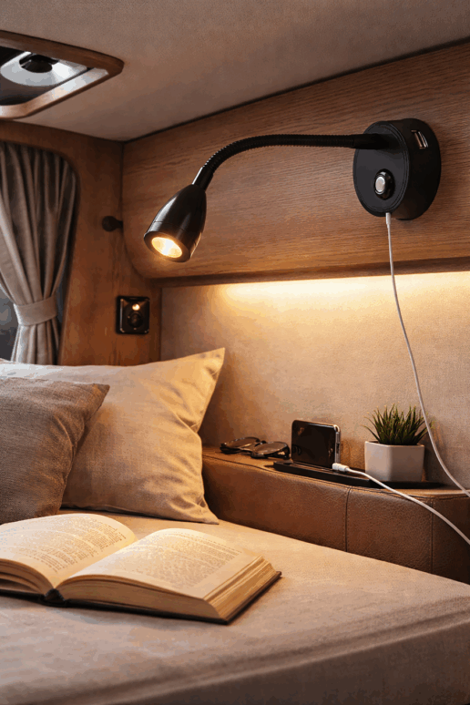 The SalVinCo Tri-Flex LED Reading Light features a flexible gooseneck and produces 200 lumens of light using 3 watts of energy.