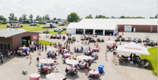 A photo of attendees at Winnebago's Camp Winnebago dealer appreciation event.