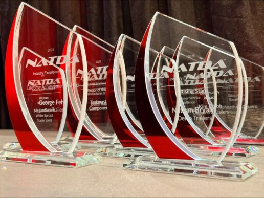 The NATDA aheld its Industry Excellence Awards dinner and ceremony at the 2026 Trailer Tech Expo. Owner and founder of Lamar Trailers George Fehr was the recipient of a Lifetime Achievement Award.