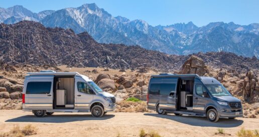 The 2027 Grech RV lineup features premier luxury motorhomes built on the Mercedes-Benz Sprinter chassis. These models include custom fiberglass body kits, power awnings, and air suspension on select models for a smooth ride.