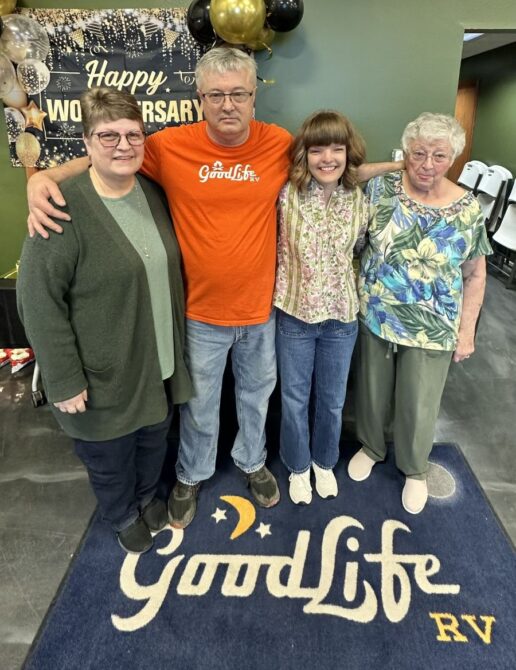 Last week, Good Life RV Administrative Assistant Desma Chambers organized a company-wide surprise celebration for Mitch Young, who is celebrating 40 years at the dealership.