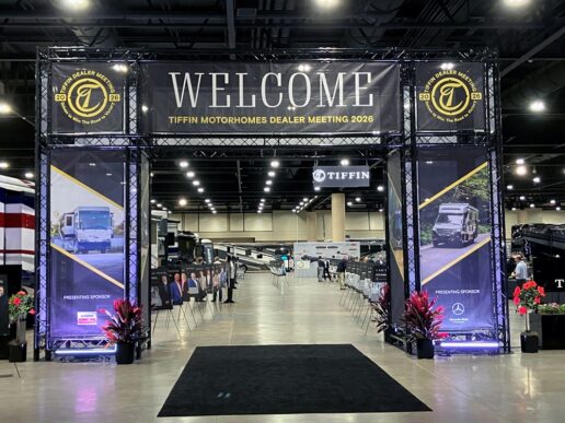 Tiffin Motorhomes’ annual dealer meeting started Thursday night with a preview of 2027 models and a networking event at Top Golf.
